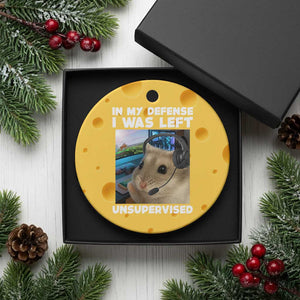 Funny Hamster Gamer Ceramic Ornament In My Defense I Was Left Unsupervised TS12 1pc Yellow Cheese Print Your Wear