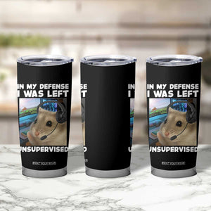 Funny Hamster Gamer Tumbler Cup In My Defense I Was Left Unsupervised TS12 Print Your Wear