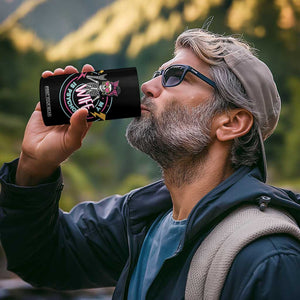 My Wife Is Psychotic 4 in 1 Can Cooler Tumbler Funny Messy Bun Skeleton Sarcastic TS12 Print Your Wear