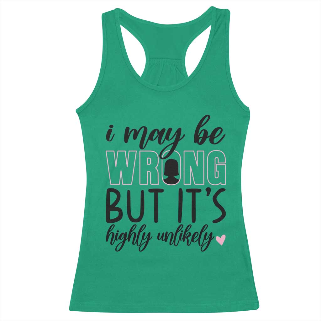 I May Be Wrong But It Is Highly Unlikely Racerback Tank Top Funny Sarcastic TS12 Irish Green Print Your Wear