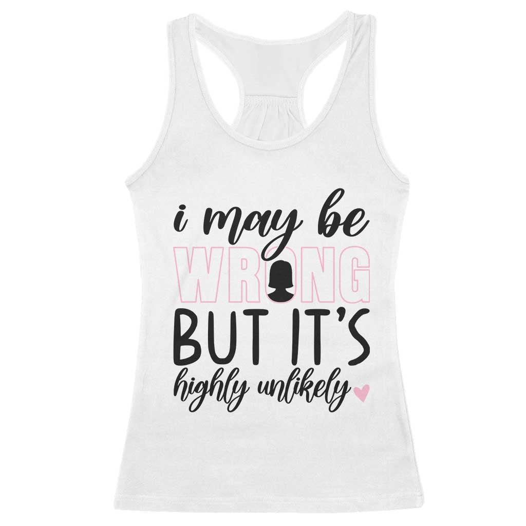 I May Be Wrong But It Is Highly Unlikely Racerback Tank Top Funny Sarcastic TS12 White Print Your Wear