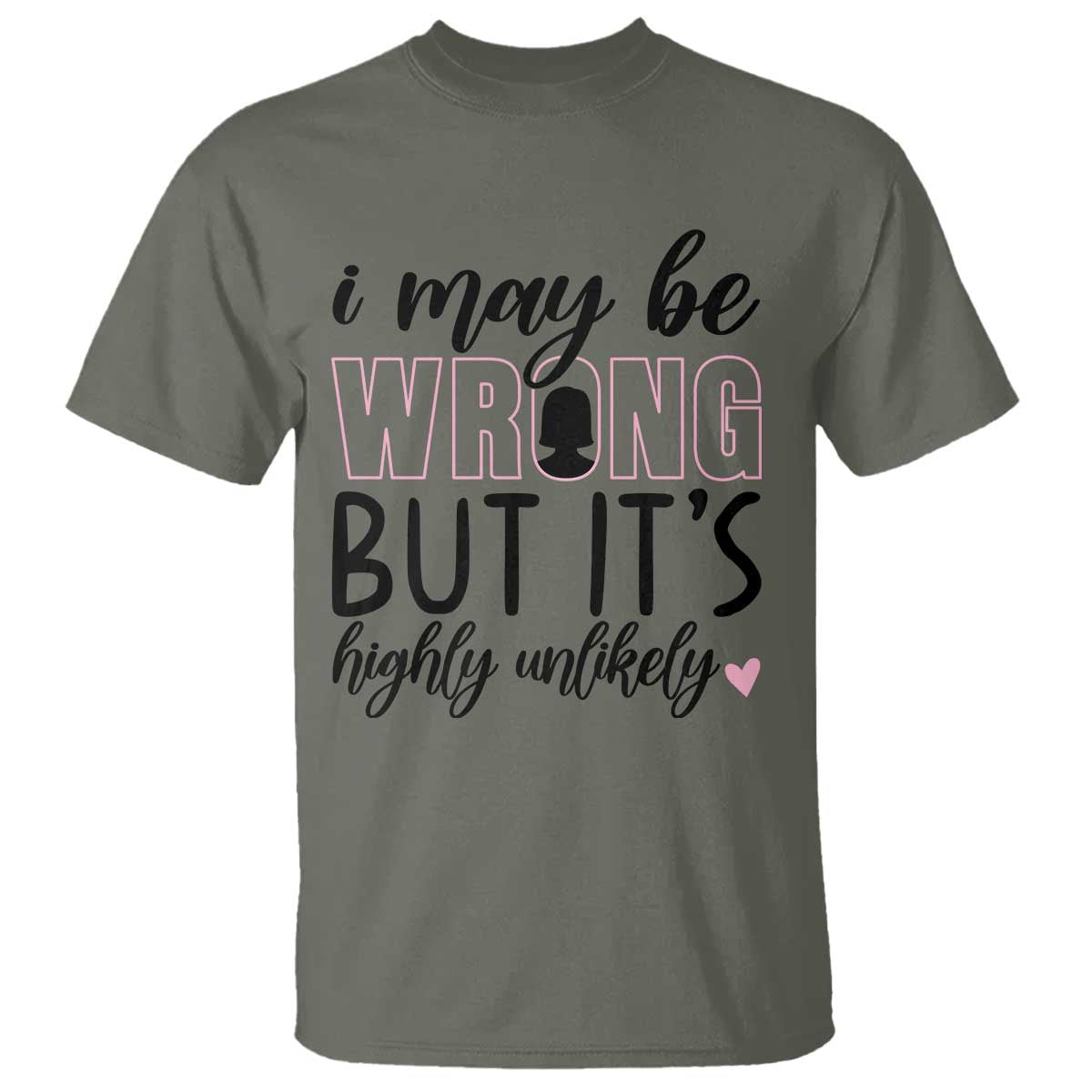 I May Be Wrong But It Is Highly Unlikely T Shirt Funny Sarcastic TS12 Military Green Print Your Wear