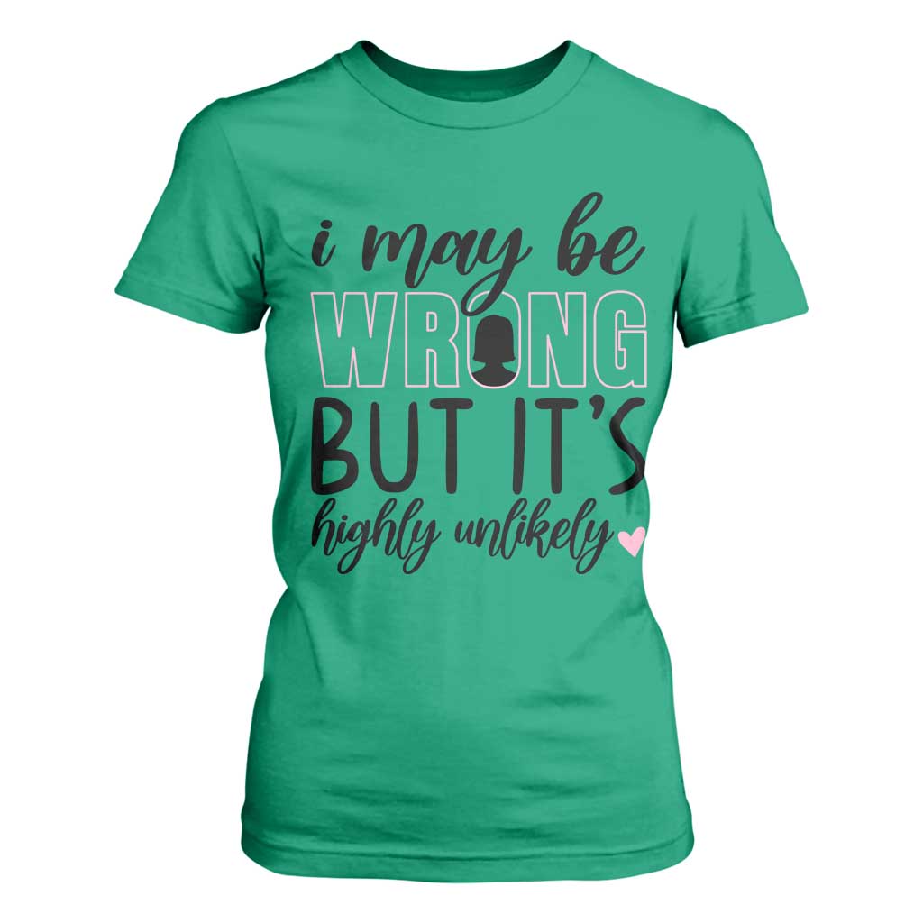 I May Be Wrong But It Is Highly Unlikely T Shirt For Women Funny Sarcastic TS12 Irish Green Print Your Wear