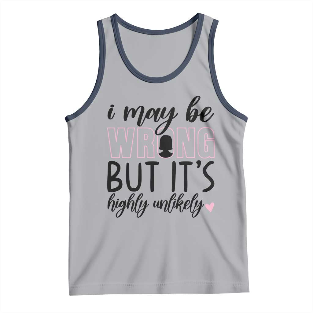 I May Be Wrong But It Is Highly Unlikely Tank Top Funny Sarcastic TS12 Athletic Heather Navy Print Your Wear