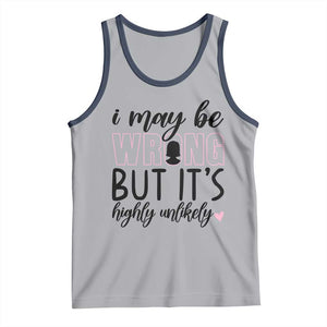 I May Be Wrong But It Is Highly Unlikely Tank Top Funny Sarcastic TS12 Athletic Heather Navy Print Your Wear