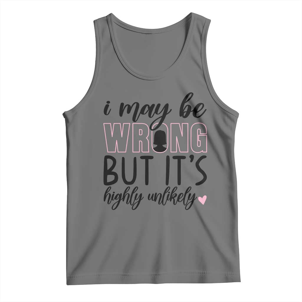 I May Be Wrong But It Is Highly Unlikely Tank Top Funny Sarcastic TS12 Black Heather Print Your Wear