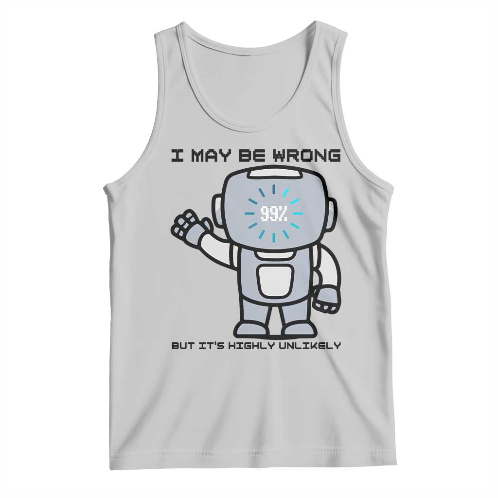 Funny Robot Humor Tank Top I May Be Wrong But It Is Highly Unlikely TS12 Ash Print Your Wear
