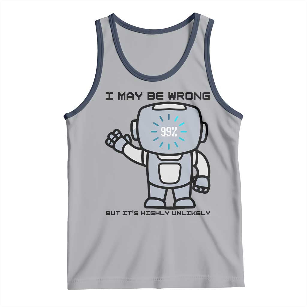 Funny Robot Humor Tank Top I May Be Wrong But It Is Highly Unlikely TS12 Athletic Heather Navy Print Your Wear