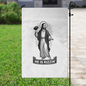 Christian Football Lover Garden Flag He Is Rizzin Funny Gift TS12 Print Your Wear