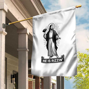 Christian Football Lover Garden Flag He Is Rizzin Funny Gift TS12 Print Your Wear