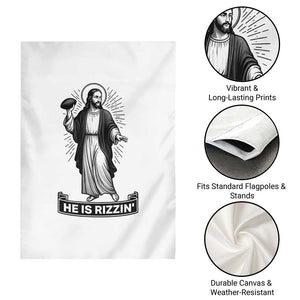 Christian Football Lover Garden Flag He Is Rizzin Funny Gift TS12 Print Your Wear