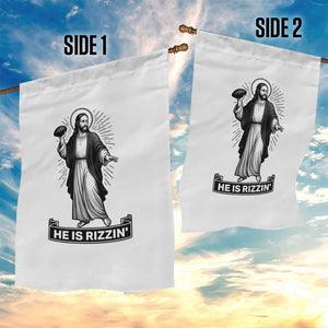 Christian Football Lover Garden Flag He Is Rizzin Funny Gift TS12 Print Your Wear