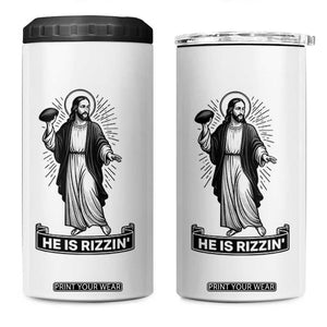 Christian Football Lover 4 in 1 Can Cooler Tumbler He Is Rizzin Funny Gift TS12 One Size: 16 oz White Print Your Wear