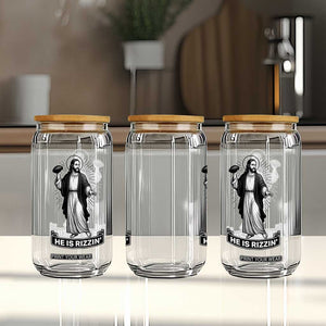 Christian Football Lover Glass Can He Is Rizzin Funny Gift TS12 Print Your Wear
