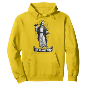 Christian Football Lover Hoodie He Is Rizzin Funny Gift TS12 Daisy Print Your Wear