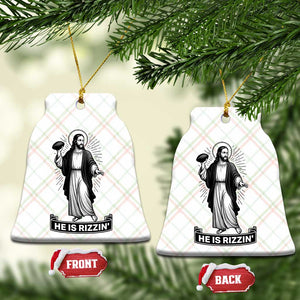 Christian Football Lover Ceramic Ornament He Is Rizzin Funny Gift TS12 Print Your Wear