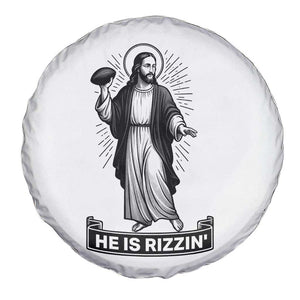 Christian Football Lover Spare Tire Cover He Is Rizzin Funny Gift TS12 Print Your Wear