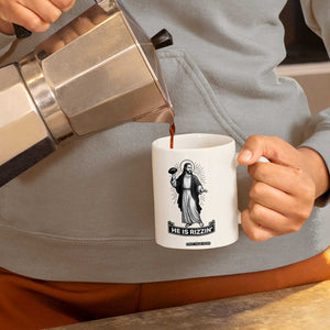 Christian Football Lover Coffee Mug He Is Rizzin Funny Gift TS12 Print Your Wear
