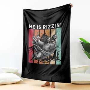 He Is Rizzin Throw Blanket Funny Christian Football Lover Gift TS12 Print Your Wear
