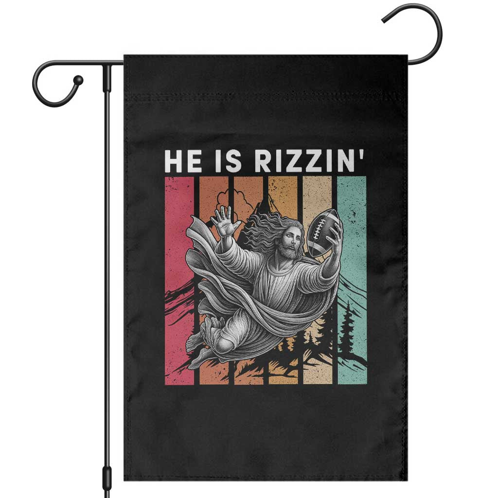 He Is Rizzin Garden Flag Funny Christian Football Lover Gift TS12 Black Print Your Wear