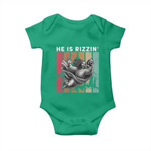 He Is Rizzin Baby Onesie Funny Christian Football Lover Gift TS12 Irish Green Print Your Wear