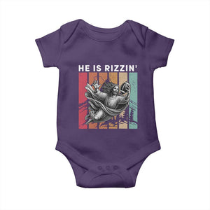 He Is Rizzin Baby Onesie Funny Christian Football Lover Gift TS12 Purple Print Your Wear