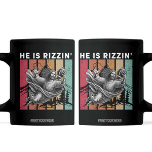 He Is Rizzin Coffee Mug Funny Christian Football Lover Gift TS12 Black Print Your Wear