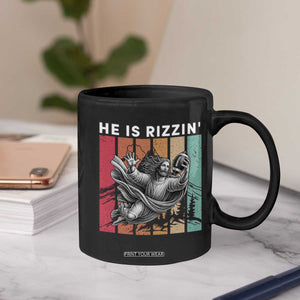 He Is Rizzin Coffee Mug Funny Christian Football Lover Gift TS12 Print Your Wear