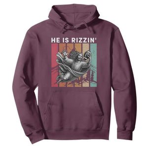 He Is Rizzin Hoodie Funny Christian Football Lover Gift TS12 Maroon Print Your Wear