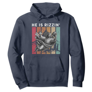 He Is Rizzin Hoodie Funny Christian Football Lover Gift TS12 Navy Print Your Wear