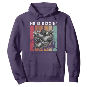 He Is Rizzin Hoodie Funny Christian Football Lover Gift TS12 Purple Print Your Wear