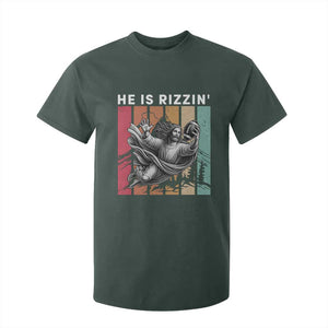He Is Rizzin T Shirt For Kid Funny Christian Football Lover Gift TS12 Dark Forest Green Print Your Wear