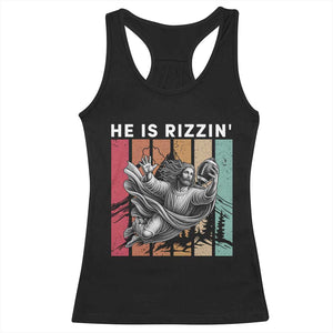 He Is Rizzin Racerback Tank Top Funny Christian Football Lover Gift TS12 Black Print Your Wear