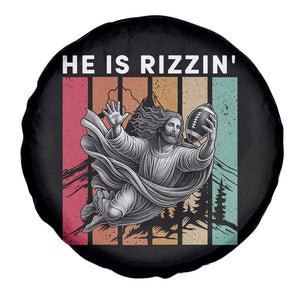 He Is Rizzin Spare Tire Cover Funny Christian Football Lover Gift TS12 Print Your Wear