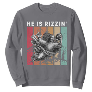 He Is Rizzin Sweatshirt Funny Christian Football Lover Gift - Print Your Wear