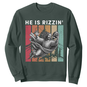 He Is Rizzin Sweatshirt Funny Christian Football Lover Gift - Print Your Wear