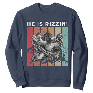 He Is Rizzin Sweatshirt Funny Christian Football Lover Gift - Print Your Wear