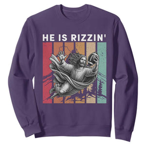 He Is Rizzin Sweatshirt Funny Christian Football Lover Gift - Print Your Wear