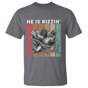 He Is Rizzin T Shirt Funny Christian Football Lover Gift TS12 Charcoal Print Your Wear