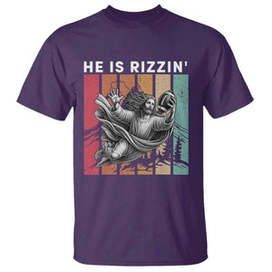 He Is Rizzin T Shirt Funny Christian Football Lover Gift TS12 Purple Print Your Wear