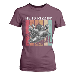 He Is Rizzin T Shirt For Women Funny Christian Football Lover Gift TS12 Maroon Print Your Wear