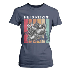 He Is Rizzin T Shirt For Women Funny Christian Football Lover Gift TS12 Navy Print Your Wear