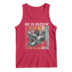 He Is Rizzin Tank Top Funny Christian Football Lover Gift TS12 Red Print Your Wear