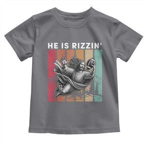 He Is Rizzin Toddler T Shirt Funny Christian Football Lover Gift TS12 Charcoal Print Your Wear