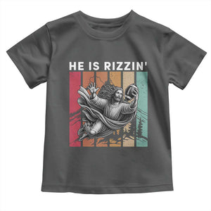 He Is Rizzin Toddler T Shirt Funny Christian Football Lover Gift TS12 Dark Heather Print Your Wear