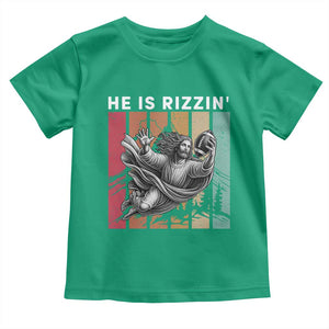 He Is Rizzin Toddler T Shirt Funny Christian Football Lover Gift TS12 Irish Green Print Your Wear