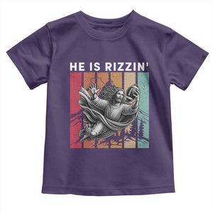 He Is Rizzin Toddler T Shirt Funny Christian Football Lover Gift TS12 Purple Print Your Wear
