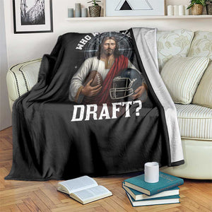 Christian Football Gift Throw Blanket Who Would Jesus Draft TS12 Print Your Wear