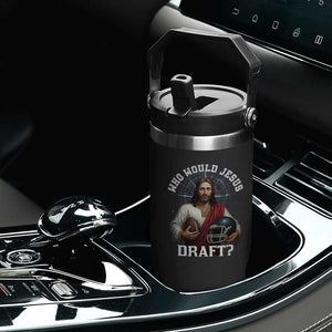 Christian Football Gift Flip Straw Tumbler Who Would Jesus Draft TS12 Print Your Wear