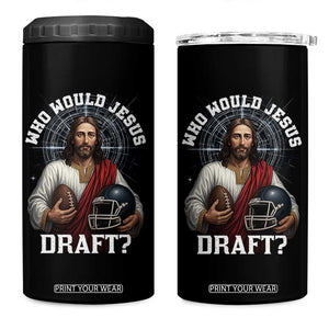 Christian Football Gift 4 in 1 Can Cooler Tumbler Who Would Jesus Draft TS12 One Size: 16 oz Black Print Your Wear